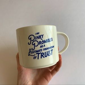 Pinky Promises Target Threshold White and Blue Typography Boho Mid Century Mug